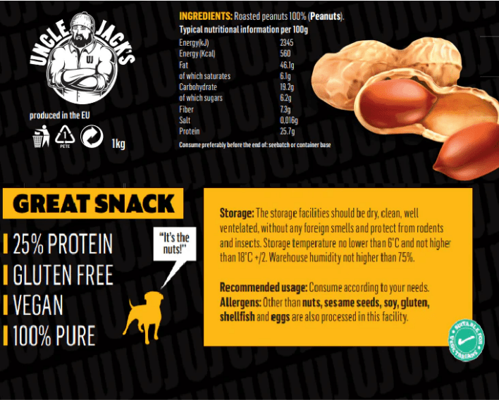 Uncle Jack's 100% Peanut Butter 1kg