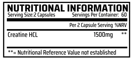Chemical Warfare Cre-HCL Creatine HCL (60 Servings)