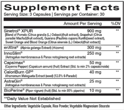 InnovaPharm Nova Burn 2.0 Stim Free (30 Servings)