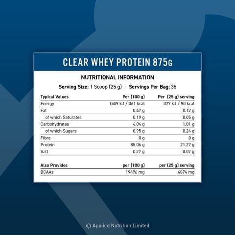 Clear Whey Isolate 875g (35 Servings)