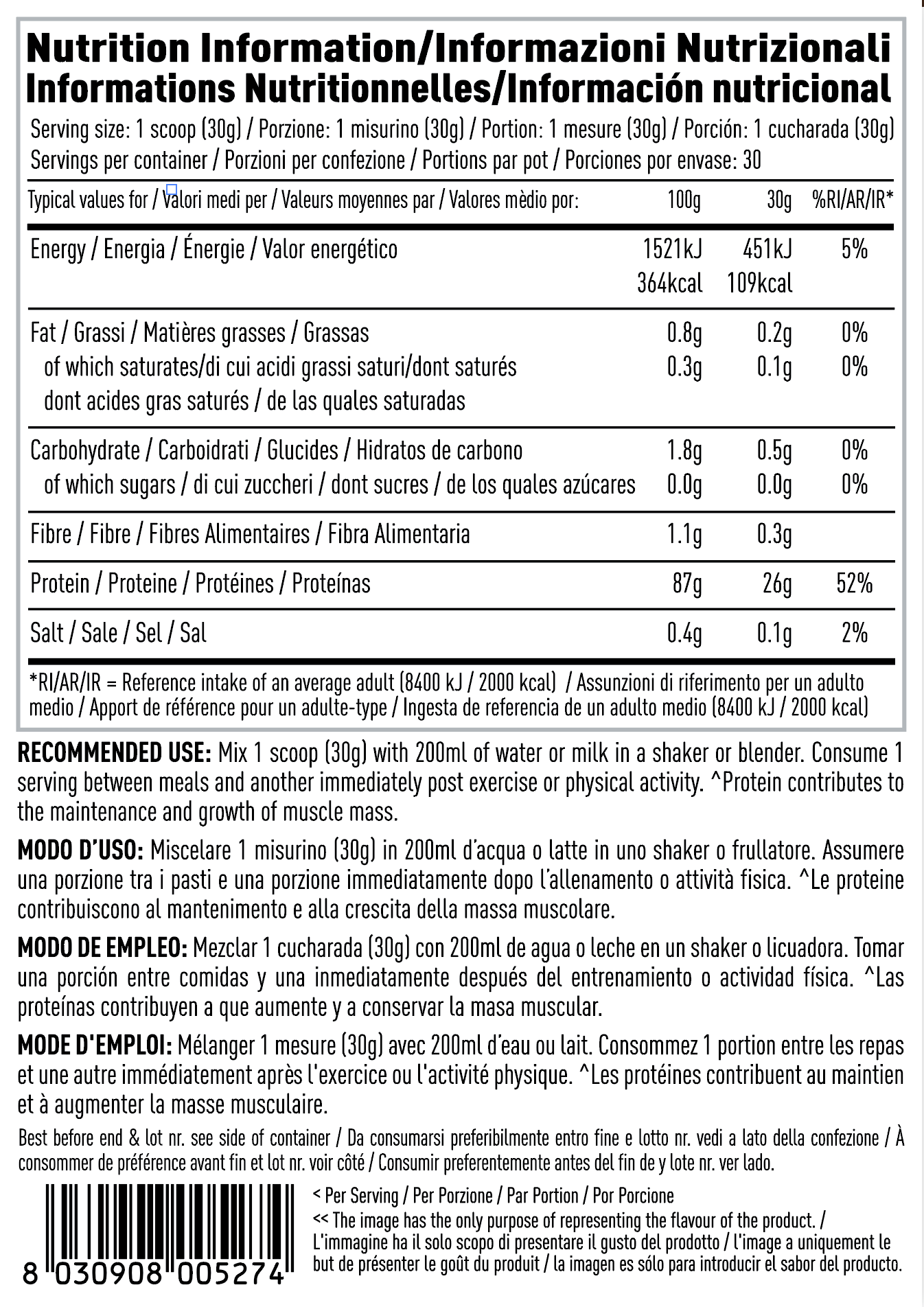 Isolate Zero - 100% Whey Isolate 900g (30 Servings)