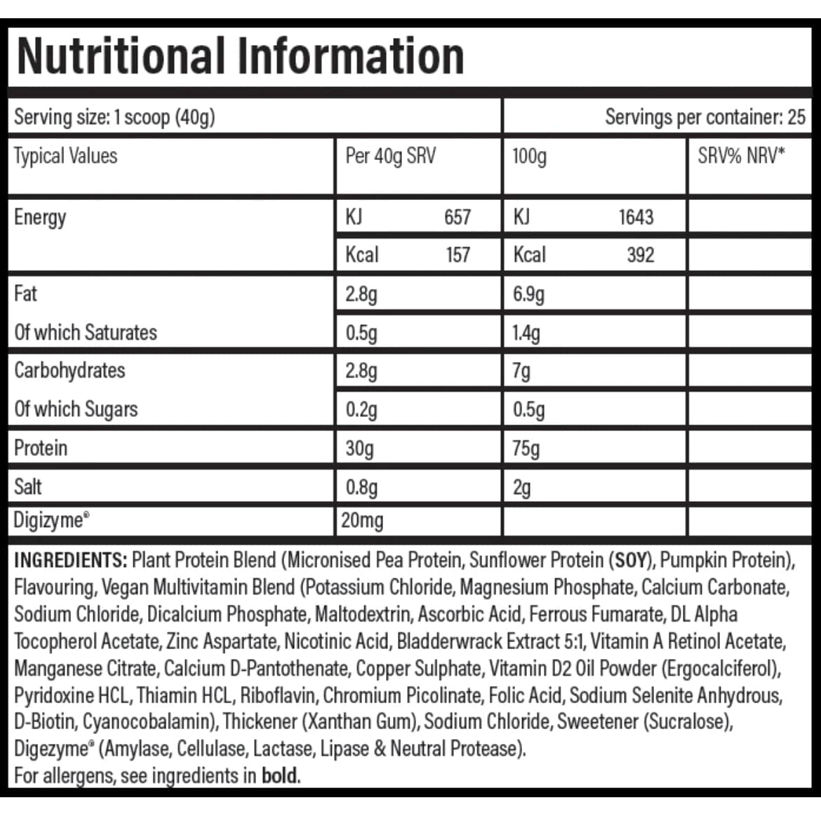 tbJP Vegan Protein 1kg (25 Servings)