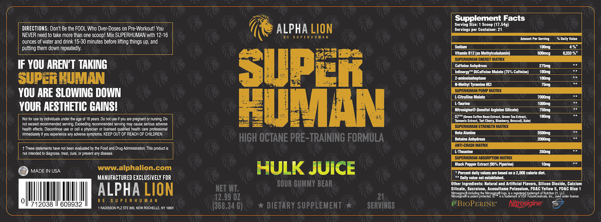 Superhuman 368g-Alpha Lion-Supplement Mad